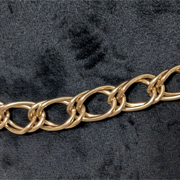 Vintage Double Curb Link Gold Tone Chain Belt, 38\